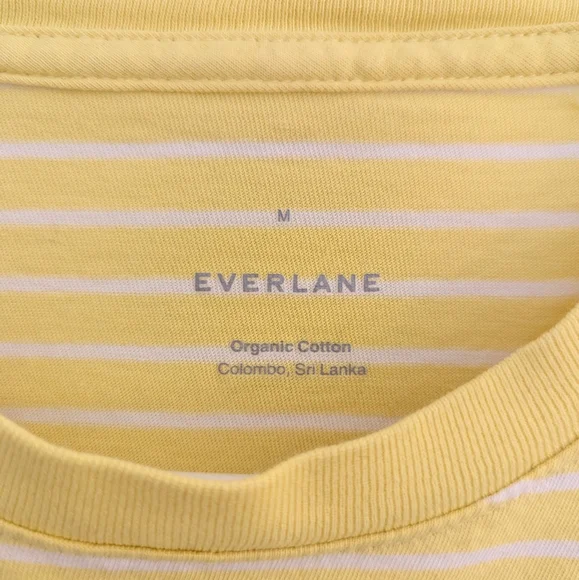 EUC Everlane Cropped Yellow Striped Tee - Picture 2 of 3